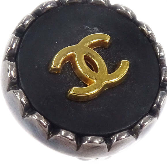 CHANEL 1996 Black Earrings Clip-On 96A 03721 - Picture 2 of 4